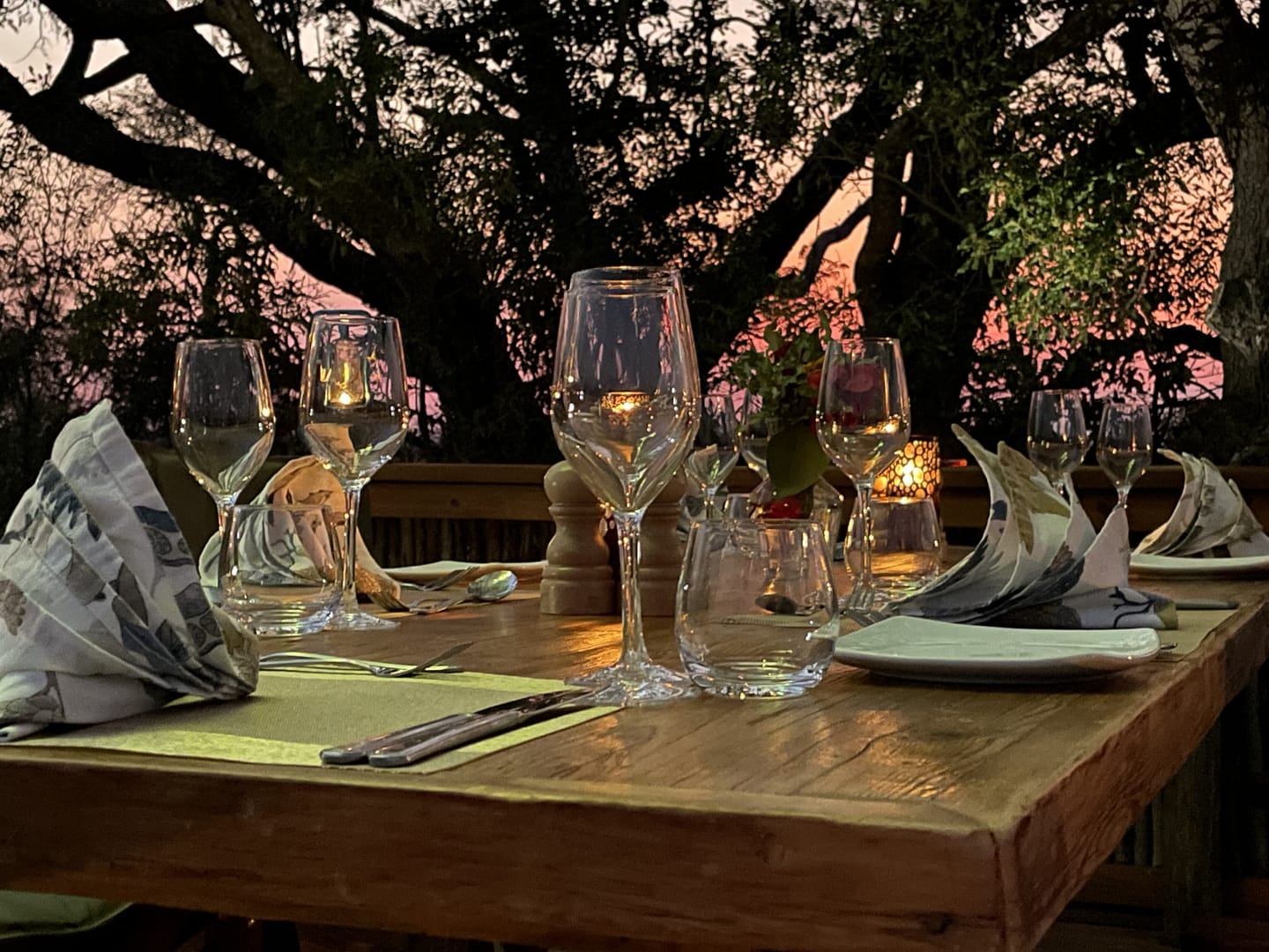 A table beside the river.